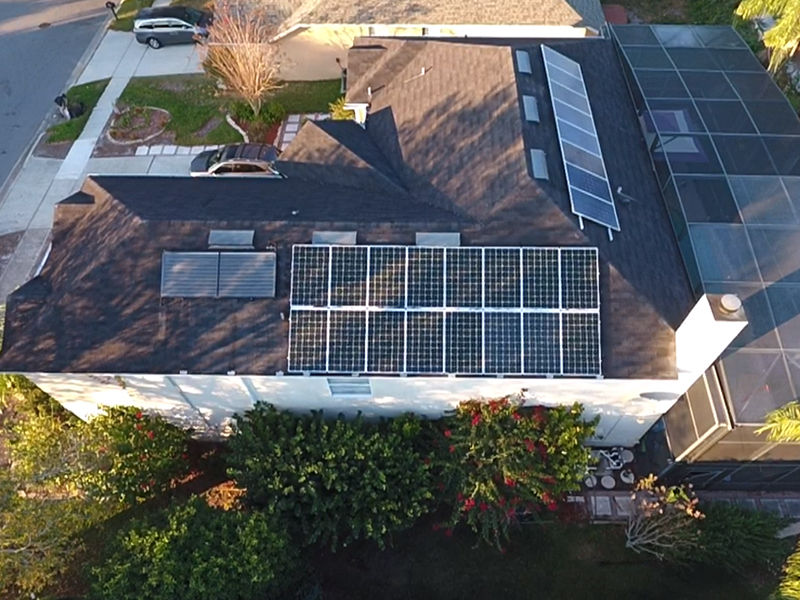 residential solar panel system using energy from the sun to power a home